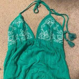 y2k v-neck halter tie top